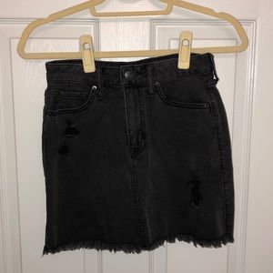 Distressed black jean skirt- NWOT!